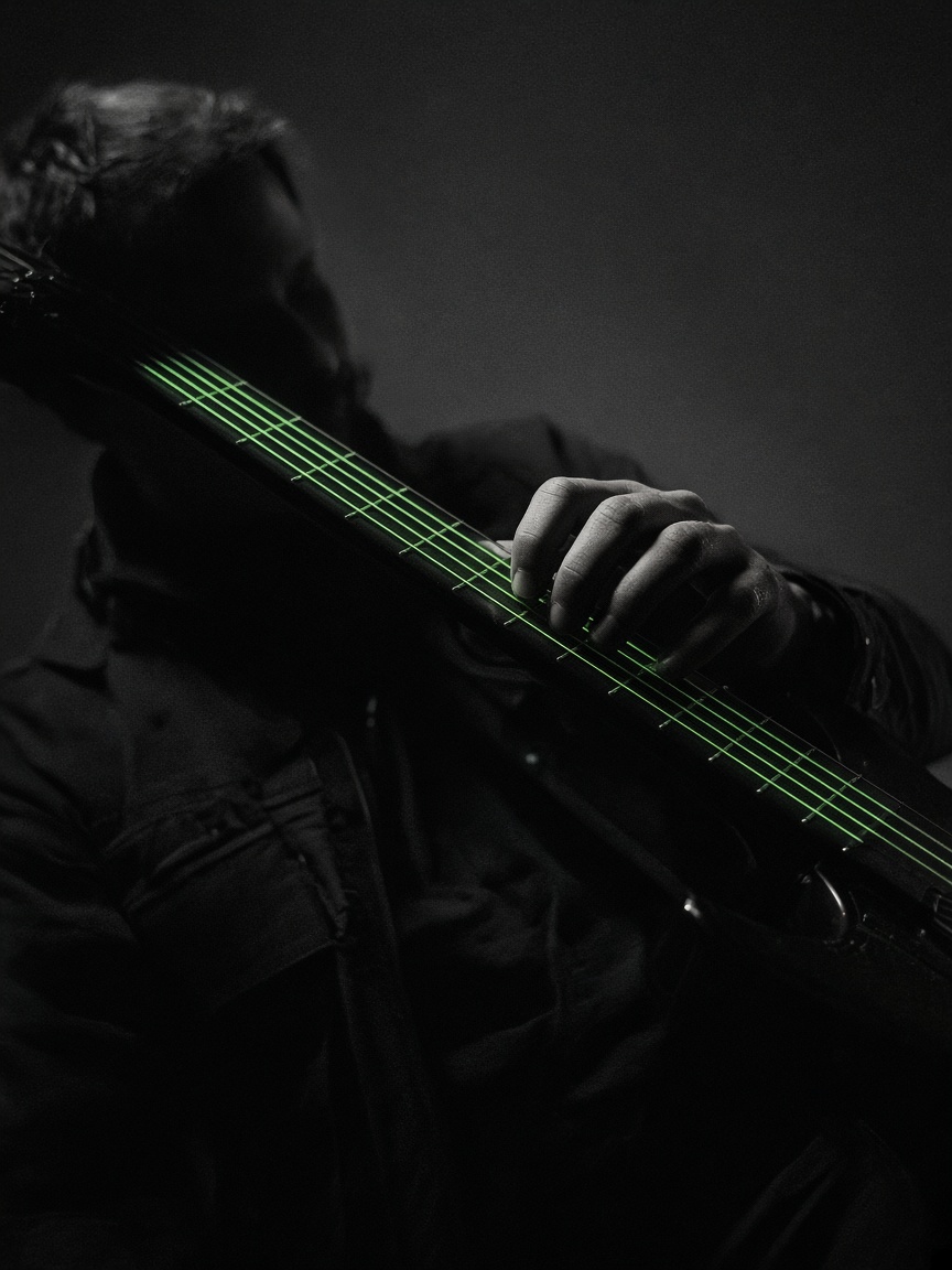 freq with a guitar neck across the frame