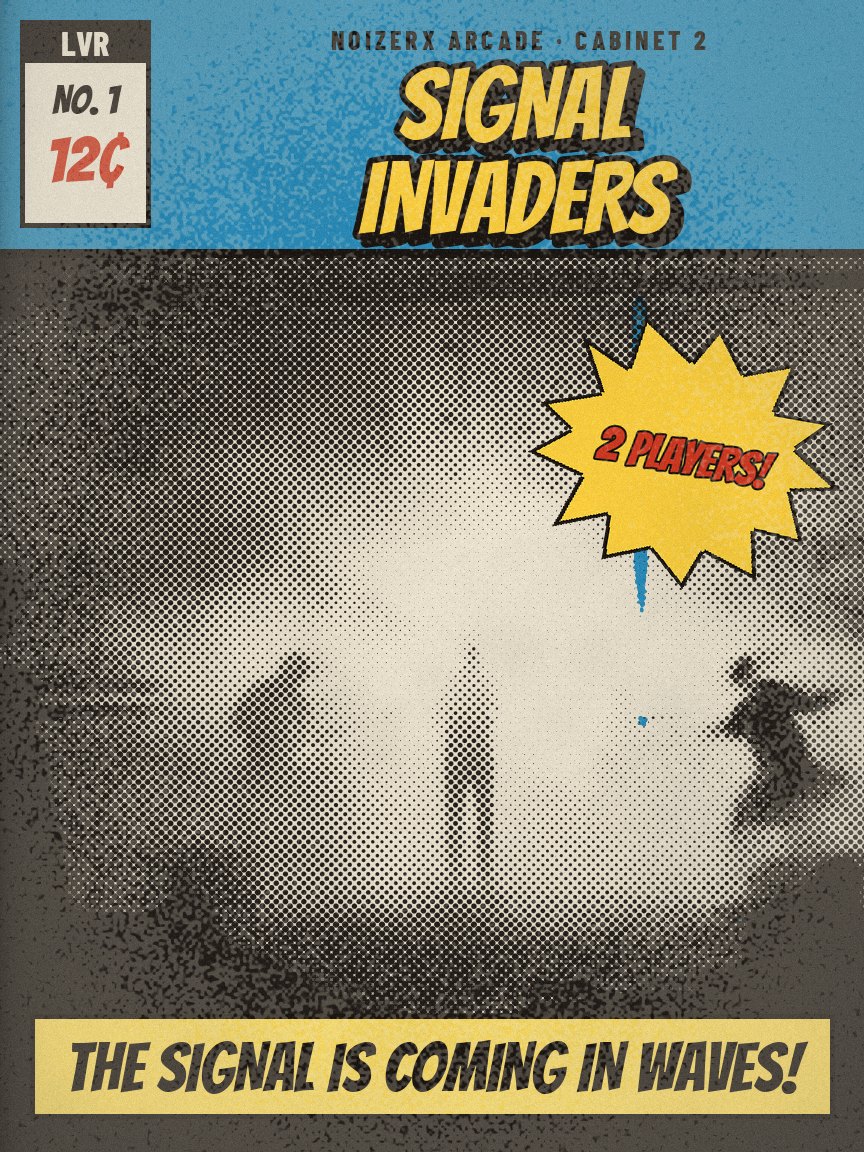 Comic cover for Signal Invaders: the band in fog under a single light