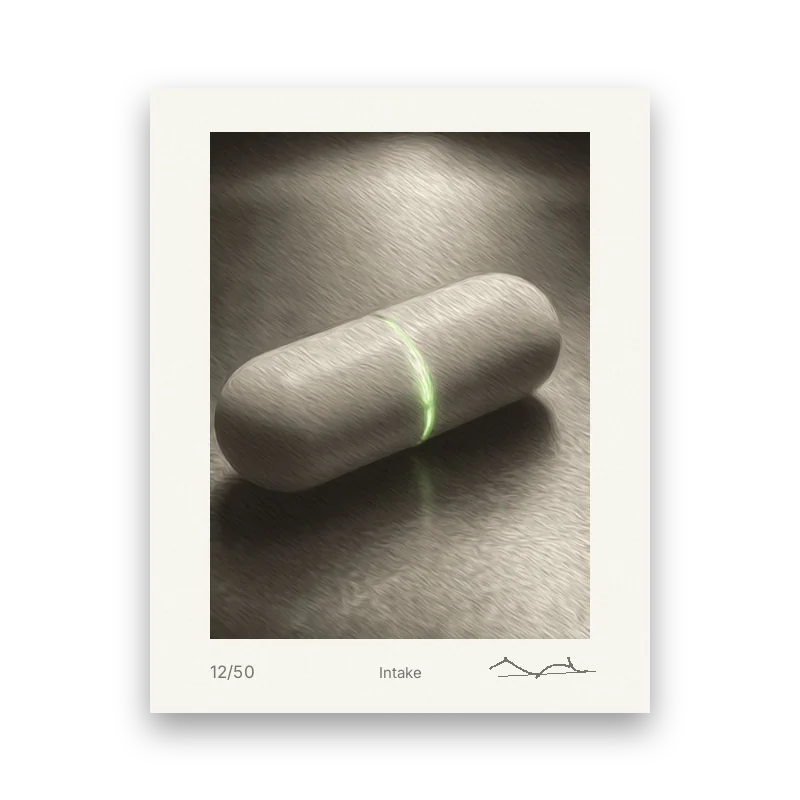 Signed giclée print of the Intake painting with a white border