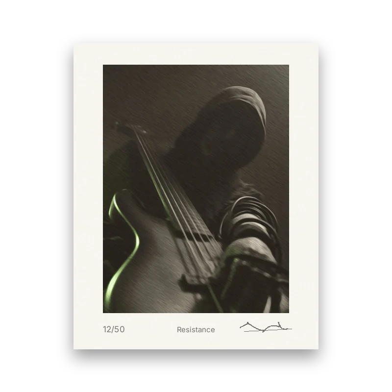 Signed giclée print of the Resistance painting with a white border