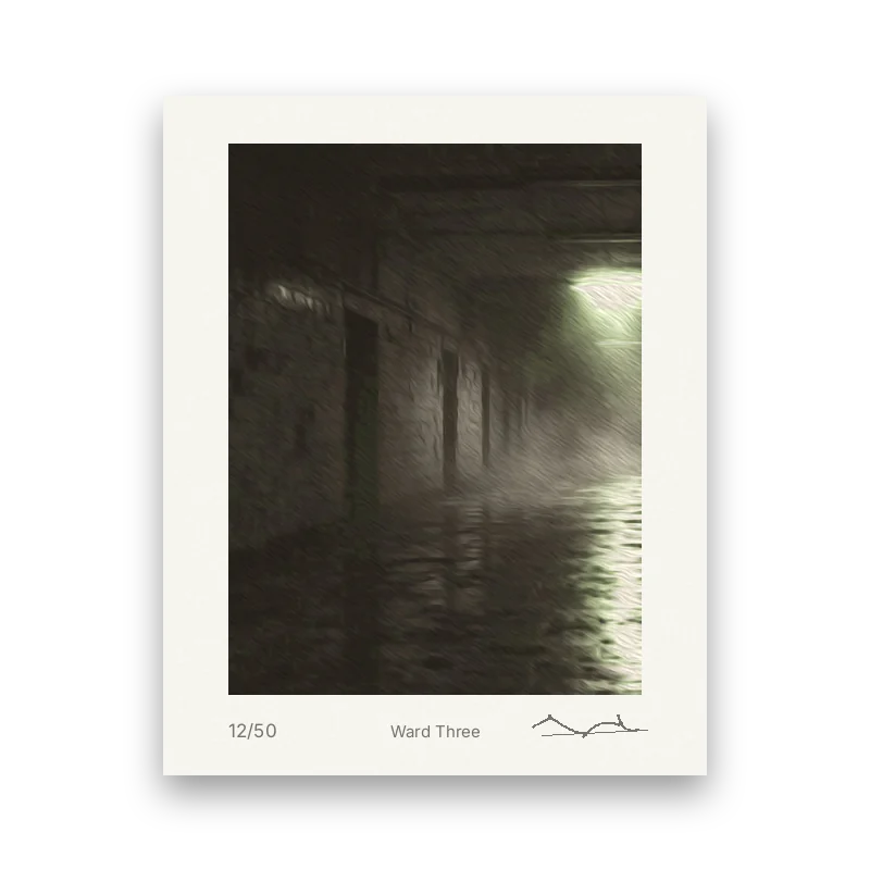 Signed giclée print of the Ward Three painting with a white border